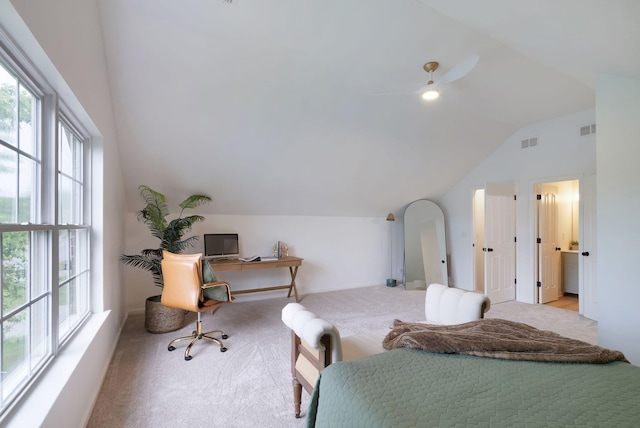 3755 Indian Creek Blvd, Murfreesboro, TN 37128 - bedroom featuring vaulted ceiling, light colored carpet, and a desk
