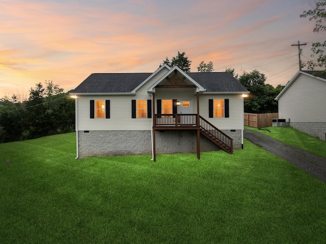 125 Vivian Ln, Carthage, TN 37030 - back of house featuring crawl space, roof with shingles, and central AC