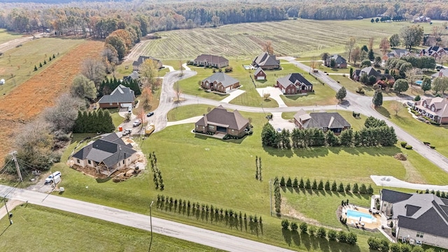 103 Rosehaven Ct, Tullahoma, TN 37388 - aerial view of property's location with rural landscape, large plots for crops, and nearby suburban area