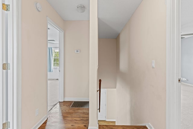 108 Agee Cir W, Hendersonville, TN 37075 - hallway featuring an upstairs landing, wood finished floors, and baseboards