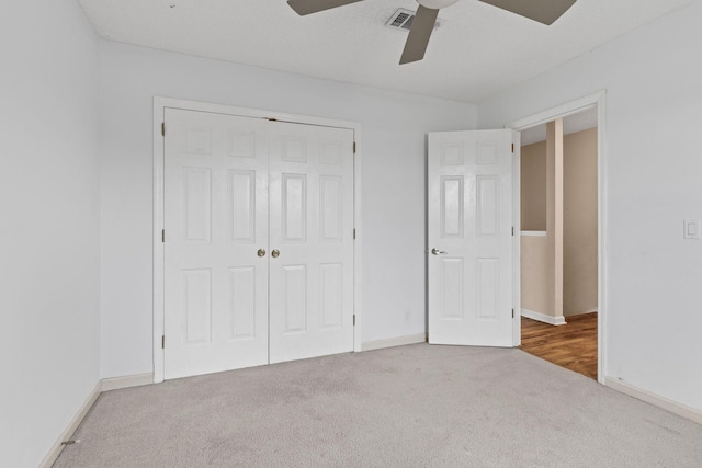 108 Agee Cir W, Hendersonville, TN 37075 - unfurnished bedroom featuring carpet floors, a closet, baseboards, and ceiling fan
