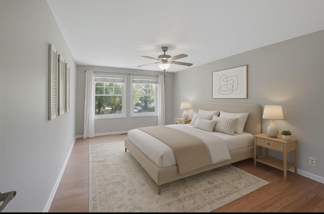 4905 Algonquin Trl, Antioch, TN 37013 - bedroom featuring baseboards, light wood finished floors, and ceiling fan