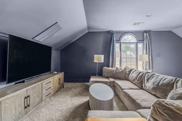 1422 Primrose Ln, Franklin, TN 37064 - living area featuring lofted ceiling, light carpet, and baseboards