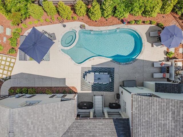 1422 Primrose Ln, Franklin, TN 37064 - aerial view of a pool