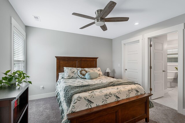 835B Dewees Ave, Nashville, TN 37204 - bedroom with carpet, baseboards, recessed lighting, and a ceiling fan