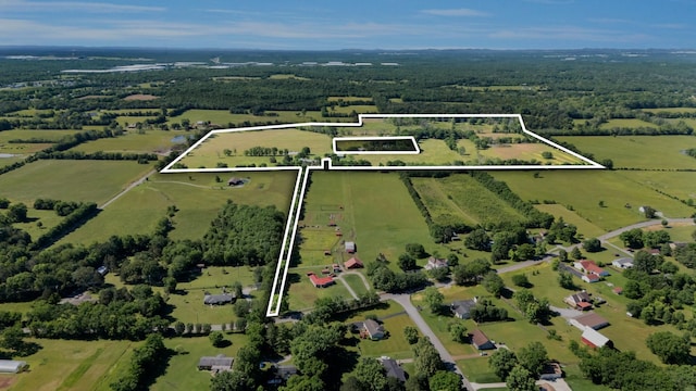 7736 Stewarts Ferry Pike, Mount Juliet, TN 37122 - aerial overview of property's location featuring rural landscape and property parcel outlined