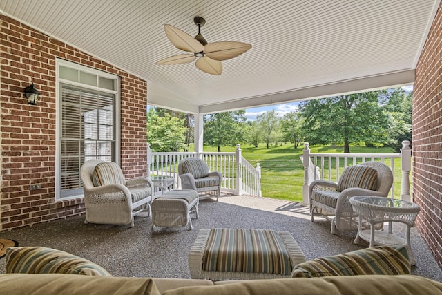 9166 Sydney Ln, Brentwood, TN 37027 - view of patio / terrace featuring outdoor lounge area and a ceiling fan