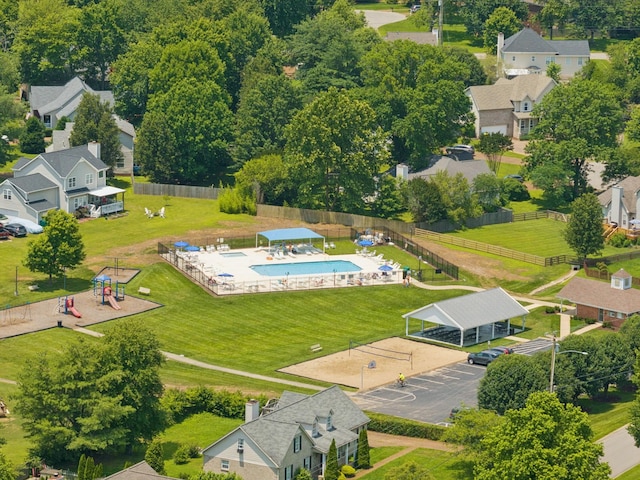 2754 Douglas Ln, Thompsons Station, TN 37179 - aerial view of residential area with a pool area
