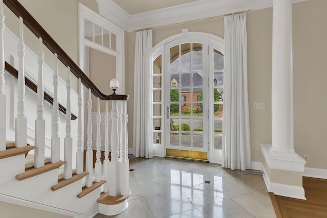 113 Middleton Cir, Nashville, TN 37215 - entryway featuring stairs, ornamental molding, arched walkways, and baseboards