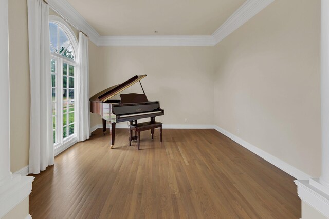 113 Middleton Cir, Nashville, TN 37215 - sitting room featuring ornamental molding, wood finished floors, baseboards, and ornate columns
