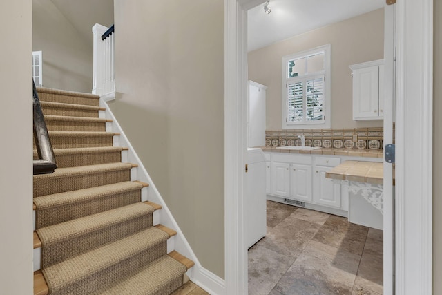 113 Middleton Cir, Nashville, TN 37215 - stairs with stone finish flooring and baseboards