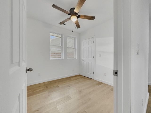 109 Daniel St, Waverly, TN 37185 - unfurnished bedroom featuring light wood-type flooring, baseboards, and ceiling fan