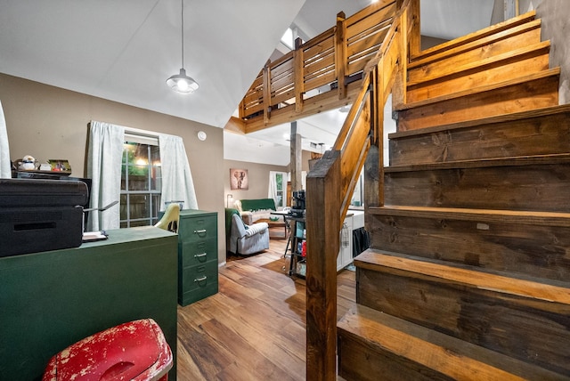 525 Inver Ln, Clarksville, TN 37042 - stairway with wood finished floors, lofted ceiling, and plenty of natural light