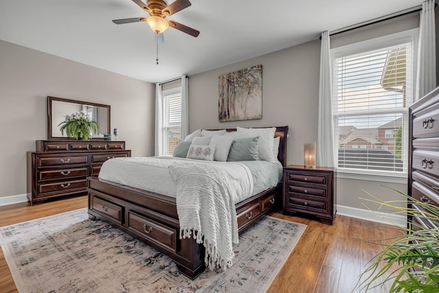 5190 Giardino Dr, Mount Juliet, TN 37122 - bedroom featuring light wood-style flooring, baseboards, and ceiling fan