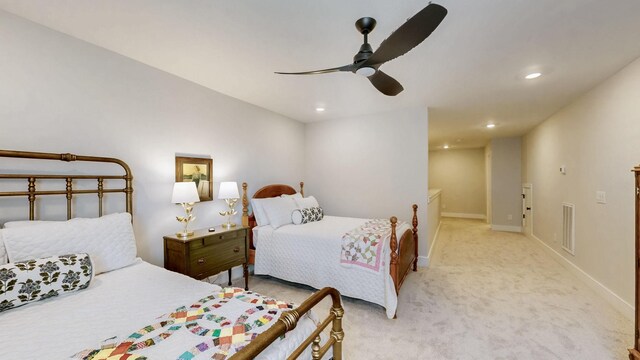 1137 Fiona Dr, Lebanon, TN 37087 - bedroom featuring light carpet, recessed lighting, a ceiling fan, and baseboards