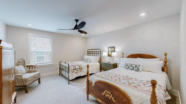 1137 Fiona Dr, Lebanon, TN 37087 - bedroom featuring carpet floors, baseboards, ceiling fan, and recessed lighting
