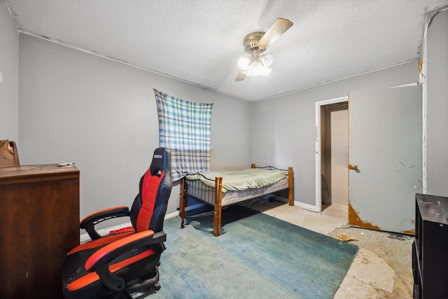 169 Wawona Dr, Wildwood, GA 30757 - bedroom with a textured ceiling, a ceiling fan, and baseboards