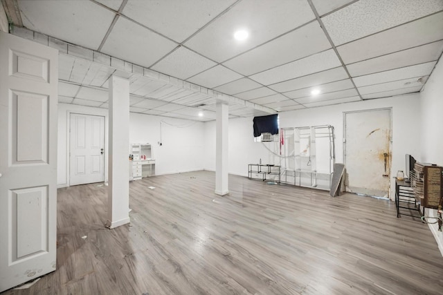 169 Wawona Dr, Wildwood, GA 30757 - finished basement with wood finished floors, a paneled ceiling, and baseboards