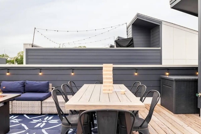1144 Harmony Way, Nashville, TN 37207 - wooden deck with outdoor dining space and an outdoor hangout area