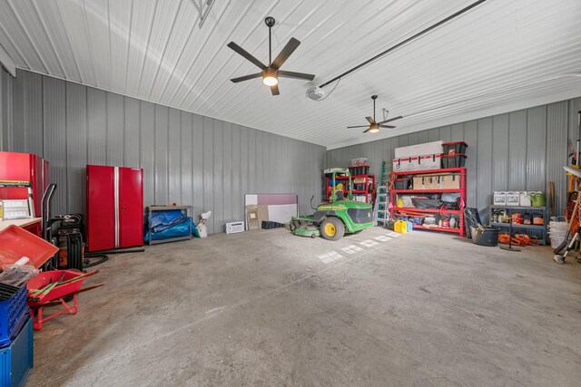 266 Campground Rd, Olmstead, KY 42265 - garage featuring a ceiling fan