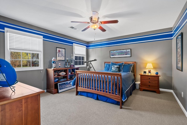 266 Campground Rd, Olmstead, KY 42265 - carpeted bedroom featuring baseboards and a ceiling fan