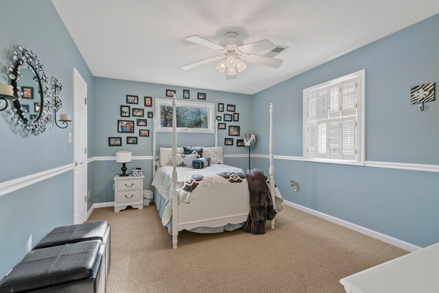 266 Campground Rd, Olmstead, KY 42265 - bedroom featuring carpet, a ceiling fan, and baseboards