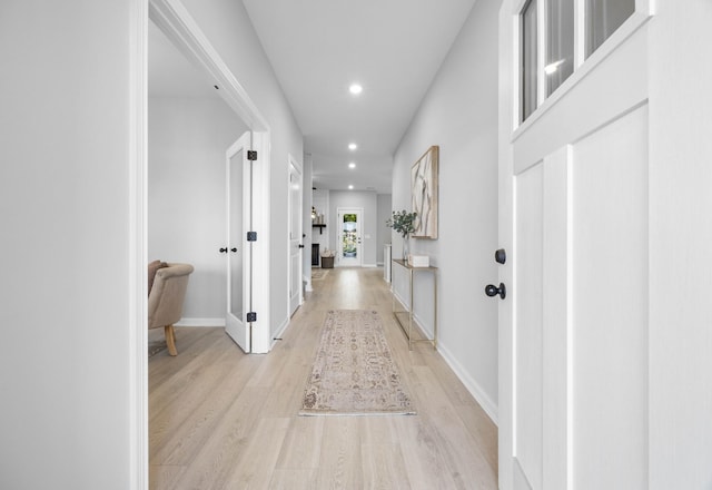 264 Kildeer Dr, Clarksville, TN 37040 - hall featuring recessed lighting, light wood finished floors, and baseboards