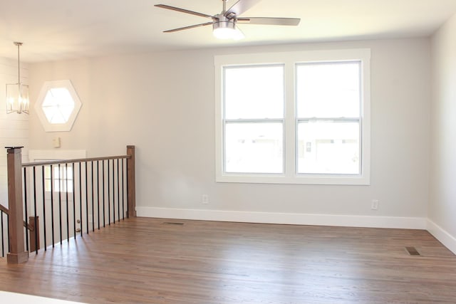 2513 Hickory Dr, Springfield, TN 37172 - unfurnished room with ceiling fan, baseboards, and wood finished floors