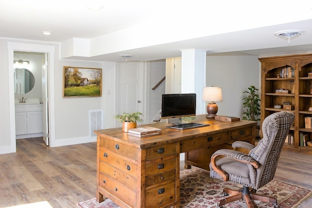 2513 Hickory Dr, Springfield, TN 37172 - office area featuring light wood finished floors and baseboards