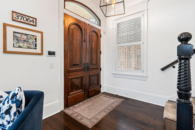 100 Church St, Franklin, TN 37064 - entryway with dark wood-type flooring, baseboards, and plenty of natural light