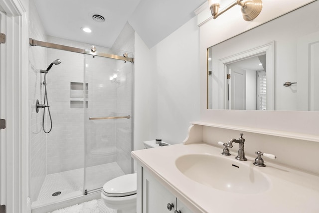 100 Church St, Franklin, TN 37064 - full bath with toilet, a stall shower, and vanity