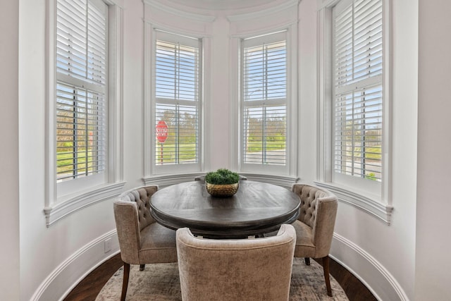 100 Church St, Franklin, TN 37064 - dining space featuring baseboards and dark wood-style flooring