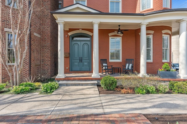 100 Church St, Franklin, TN 37064 - view of exterior entry featuring covered porch and brick siding
