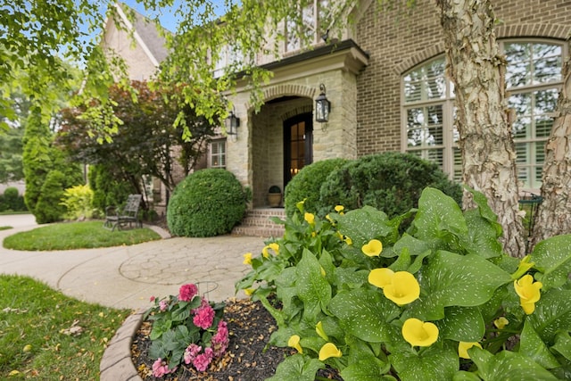 2433 Durham Manor Dr, Franklin, TN 37064 - doorway to property featuring brick siding and stone siding