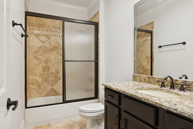 2433 Durham Manor Dr, Franklin, TN 37064 - full bath with crown molding, vanity, toilet, and enclosed tub / shower combo