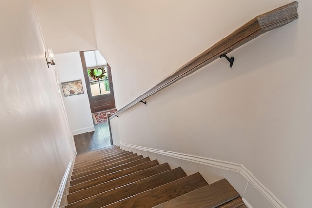 5540 Knob Rd, Nashville, TN 37209 - staircase with wood finished floors and baseboards