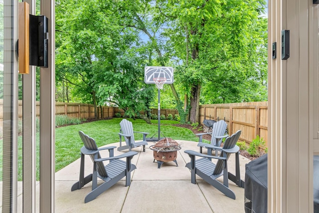 5540 Knob Rd, Nashville, TN 37209 - view of patio with a fire pit and a grill