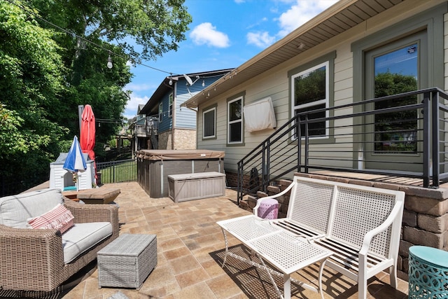 441 Highpoint Ter, Brentwood, TN 37027 - wooden terrace with a hot tub and a patio area