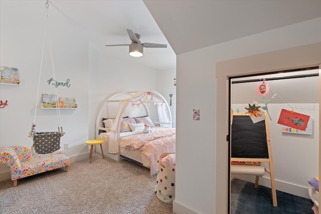 441 Highpoint Ter, Brentwood, TN 37027 - carpeted bedroom with baseboards, a ceiling fan, and lofted ceiling