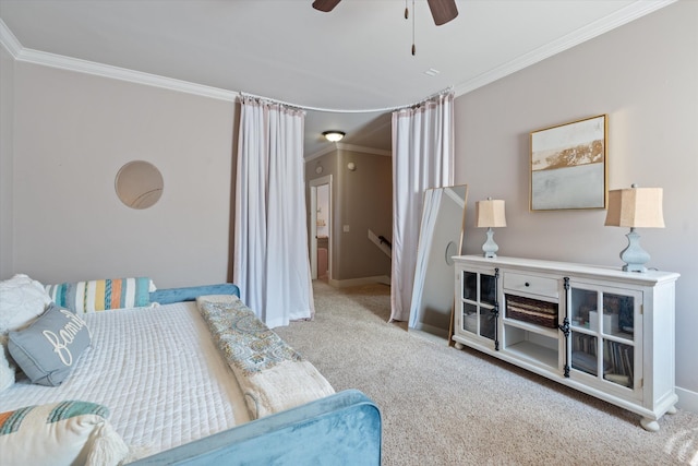 441 Highpoint Ter, Brentwood, TN 37027 - carpeted bedroom featuring ornamental molding, baseboards, and ceiling fan