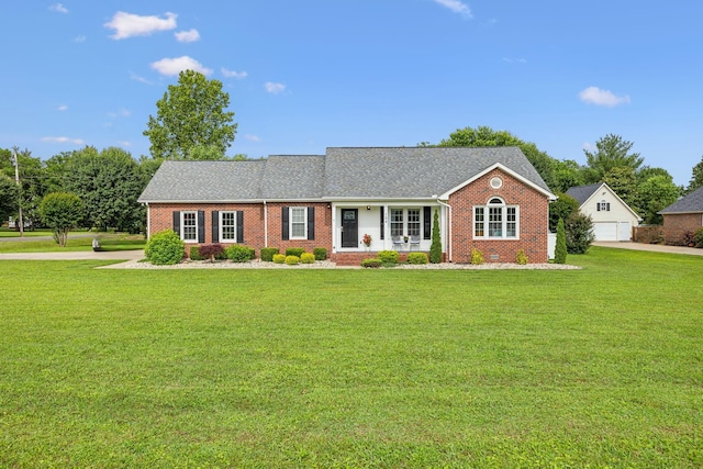 124 Mabry Dr, Murfreesboro, TN 37127 - view of front of home with brick siding, a front yard, a garage, and a shingled roof