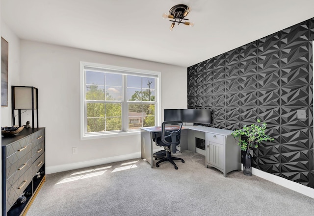2734 Lakeland Dr, Nashville, TN 37214 - office space with an accent wall, light colored carpet, and baseboards