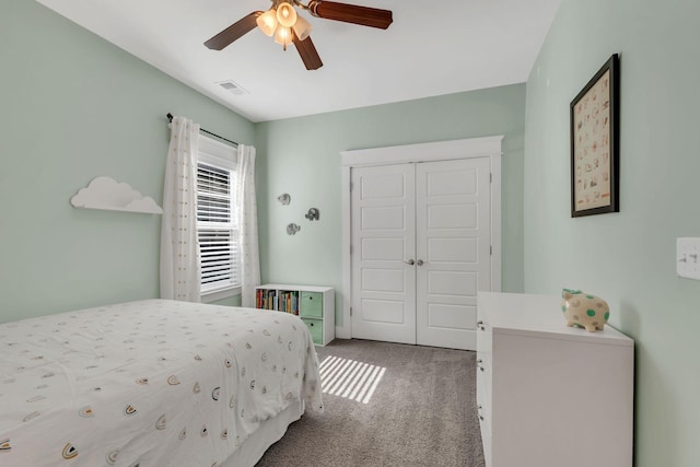 5407 Tennessee Ave, Nashville, TN 37209 - bedroom with carpet, a closet, and ceiling fan