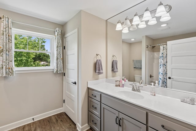114 Eno Rd, Dickson, TN 37055 - full bath with wood finished floors, vanity, and curtained shower