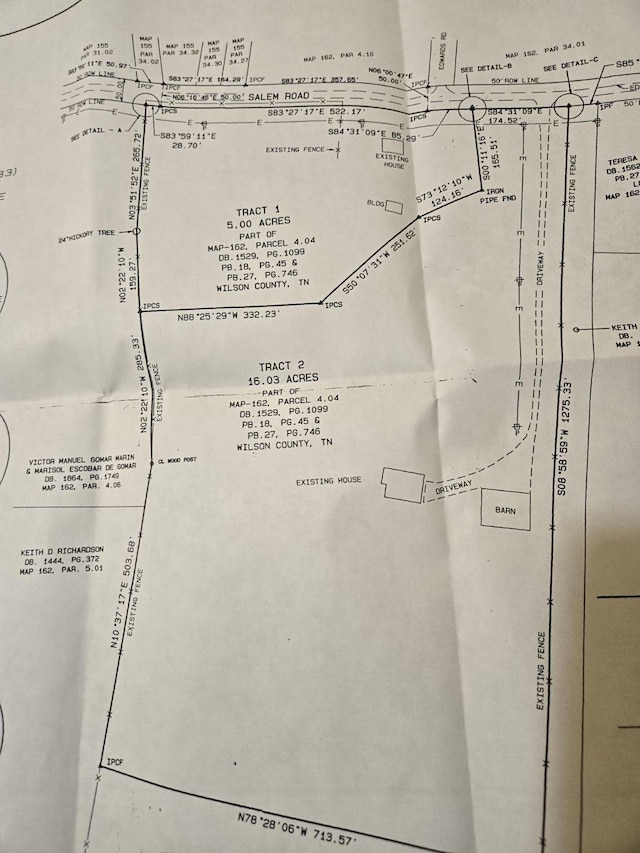 1034 Salem Rd, Lebanon, TN 37090 - survey map / technical document