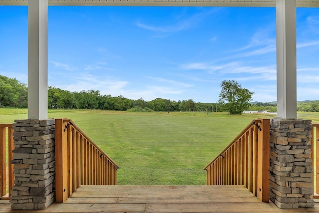 1034 Salem Rd, Lebanon, TN 37090 - view of grassy yard featuring a rural view, a porch, and view of wooded area