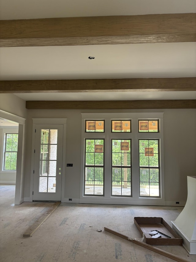 306 Oaks Xing, Lebanon, TN 37087 - doorway to outside featuring beamed ceiling