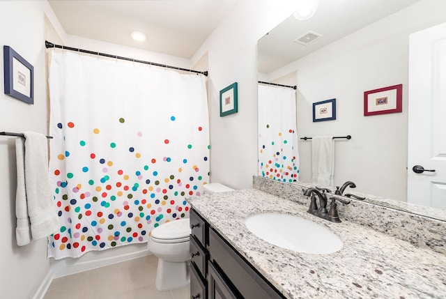 6050 Huntmere Ave, Franklin, TN 37064 - full bath with vanity, toilet, tile patterned flooring, shower / tub combo, and recessed lighting