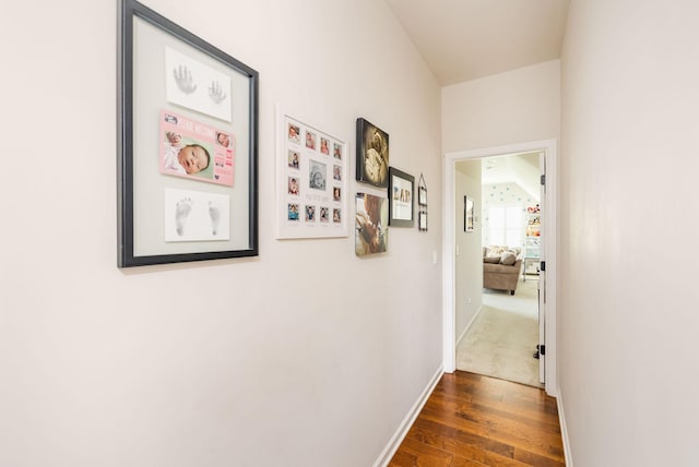 6050 Huntmere Ave, Franklin, TN 37064 - corridor featuring dark wood-type flooring and baseboards
