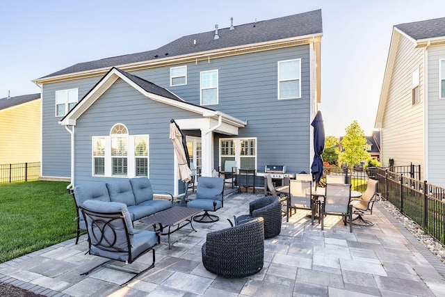 6050 Huntmere Ave, Franklin, TN 37064 - view of patio featuring an outdoor living space, outdoor dining area, and area for grilling